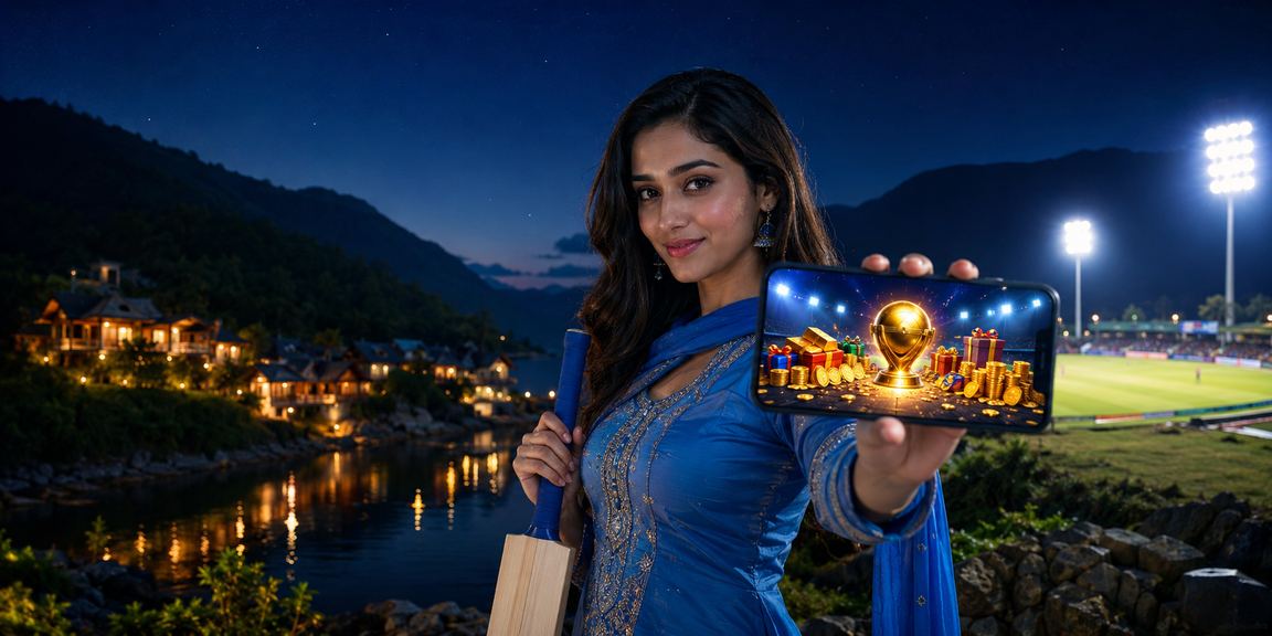 বান্দরবানে সালোয়ার কামিজ পরা একজন ব্যবহারকারী মোবাইলে ক্রিকেট বেটিং করছেন